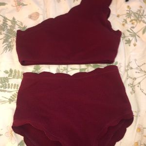 High-waisted One Shoulder Bikini